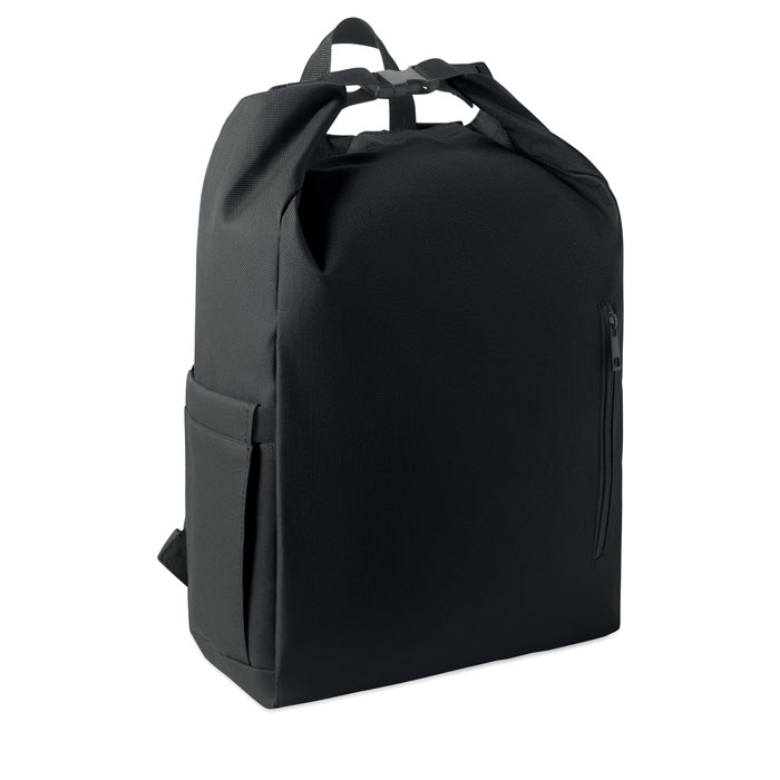 Sac à dos roll top RPET pour PC 15" à personnaliser Uniton Noir