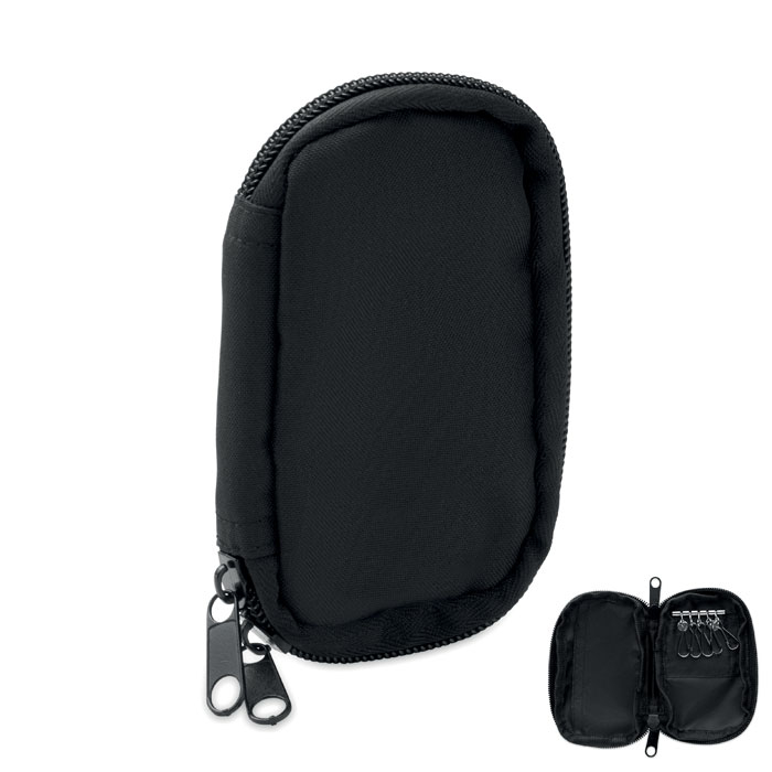 Pochette à clés RPET 300D personnalisable Rover Noir