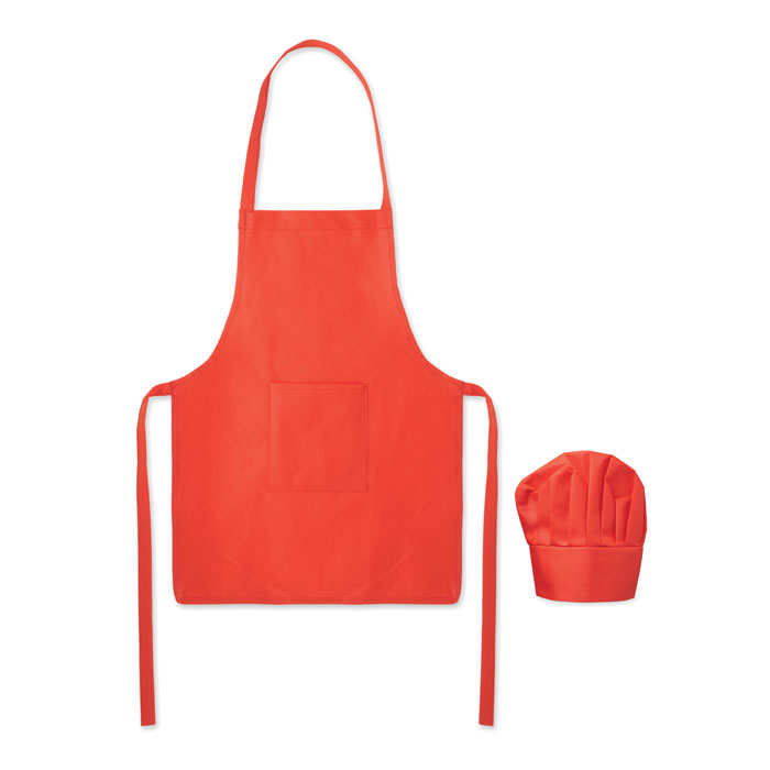 Ensemble cuisine enfant RPET 80 g/m² personnalisé Kid Chef Rouge