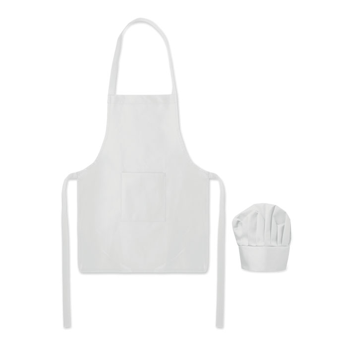 Ensemble cuisine enfant RPET 80 g/m² personnalisé Kid Chef Blanc