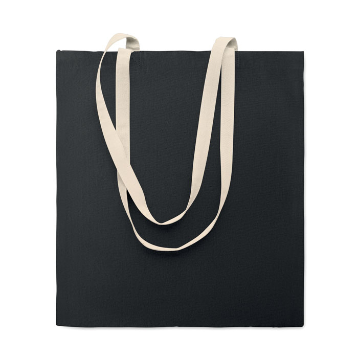 Tote bag en coton 140 g/m² promotionnel Zevra Colour Noir