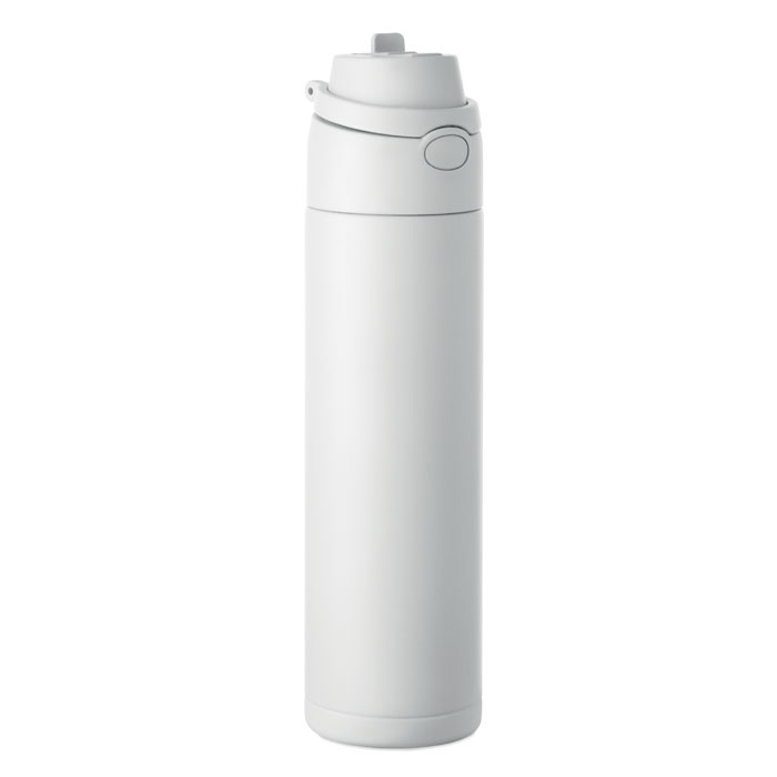 Bouteille 650 ml acier recyclé publicitaire Toien One Blanc
