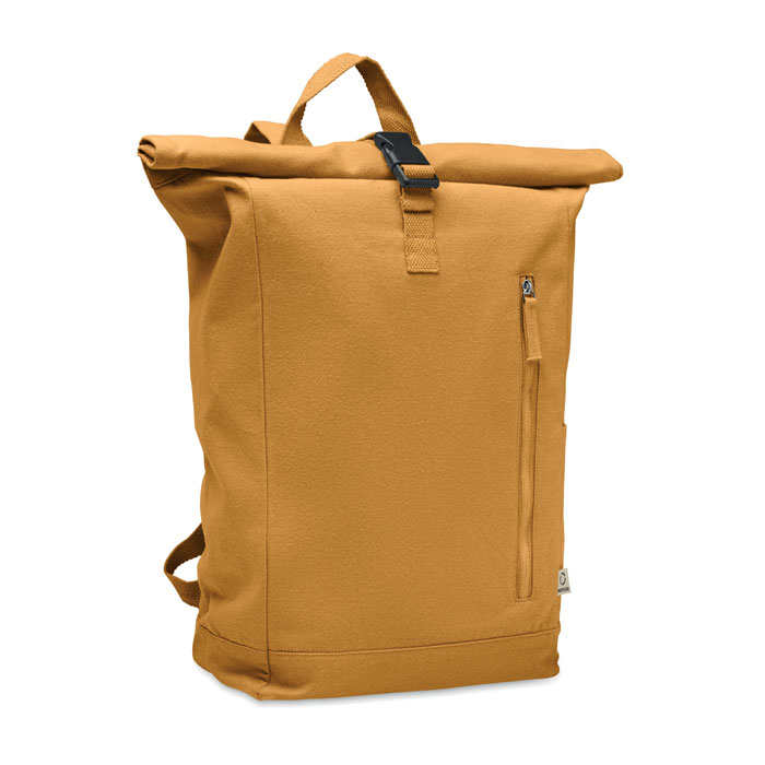 Sac à dos publicitaire enroulable coton recyclé 390g KAMET Ochre