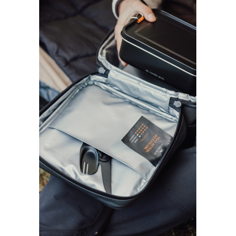 Gros plan sur intérieur du sac avec accessoires sans marquage visible