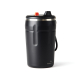 Mug isotherme noir vu de profil sur fond neutre sans personnalisation visible Mug isotherme noir vu de profil sur fond neutre sans personnalisation visible