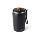 Mug isotherme noir en vue perspective sur fond neutre sans marquage visible Mug isotherme noir en vue perspective sur fond neutre sans marquage visible