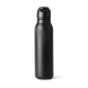 Bouteille noire vue de face avec bouchon fermé sur fond neutre, sans personnalisation visible