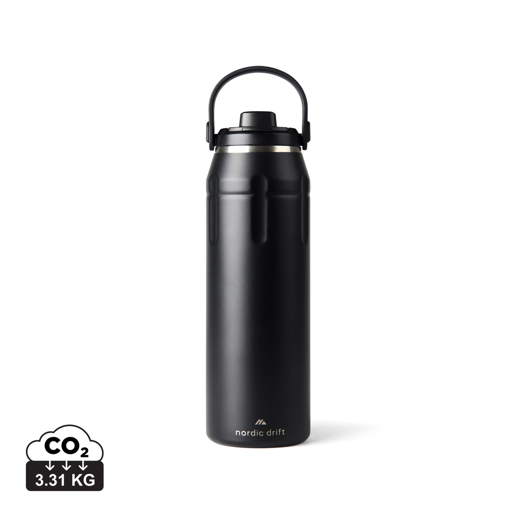 Gourde isotherme recyclée 940 ml à personnaliser Noir
