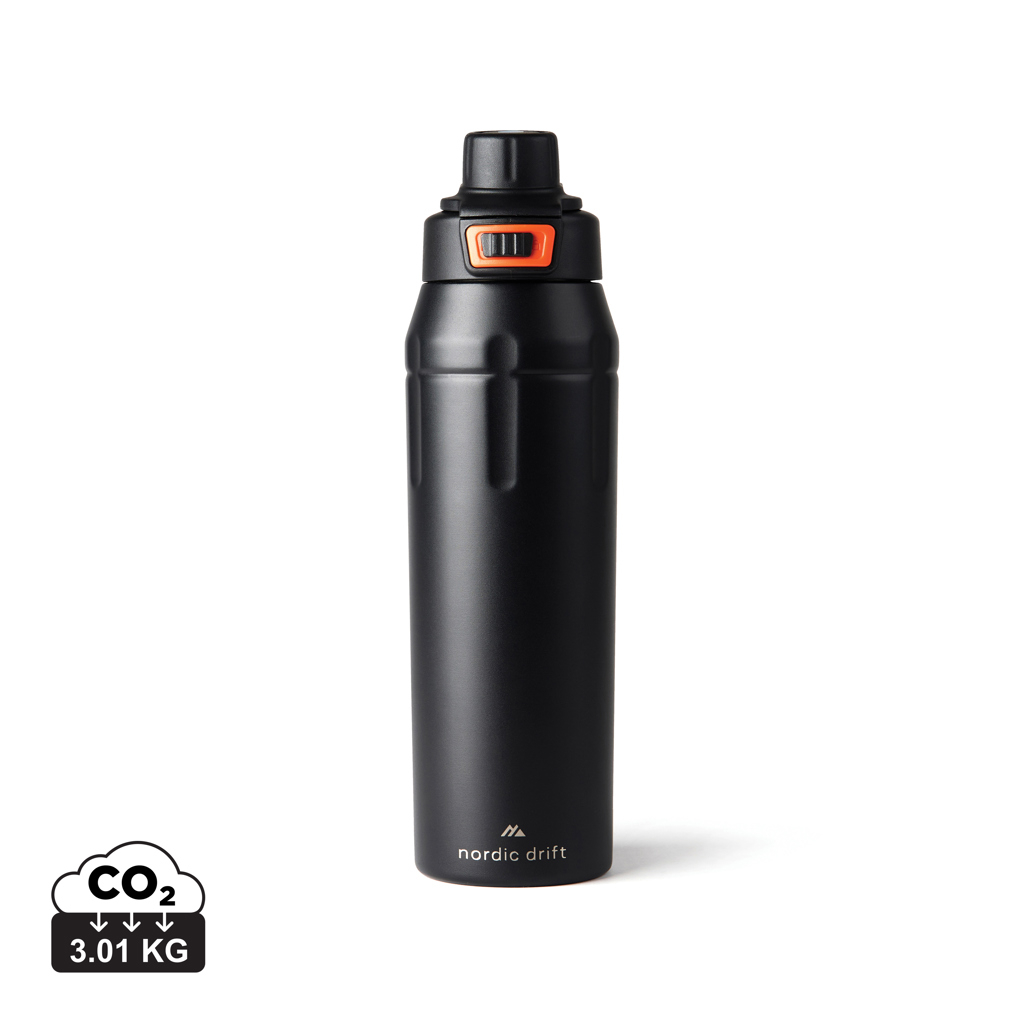 Bouteille sport promotionnelle 750ml recyclée Noir