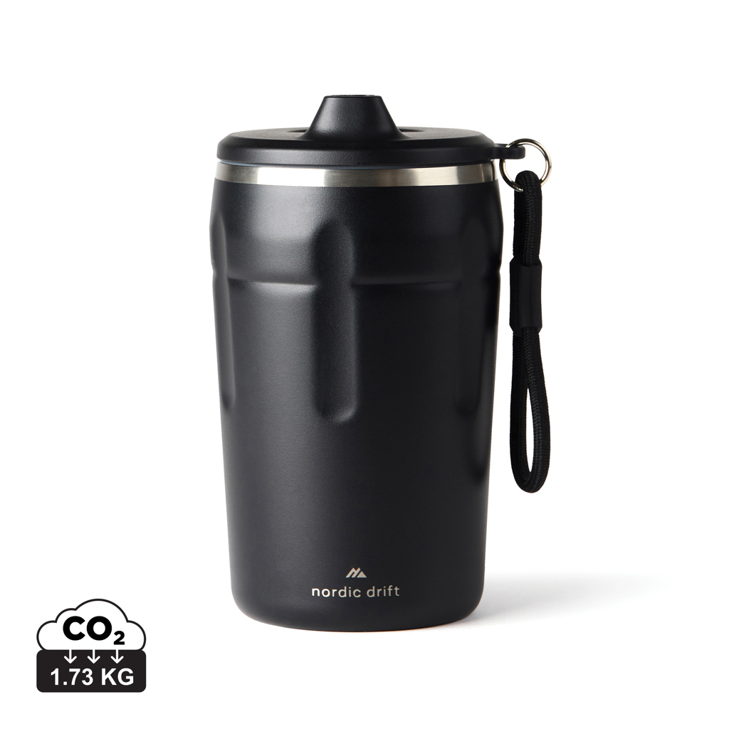 Mug isotherme recyclé 350 ml verrouillable Noir