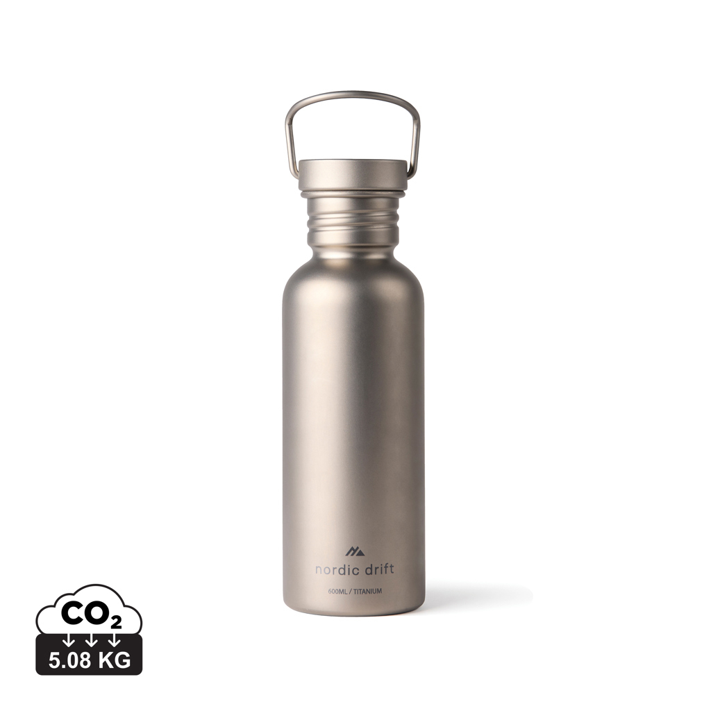 Gourde personnalisée 600 ml en titane Argent