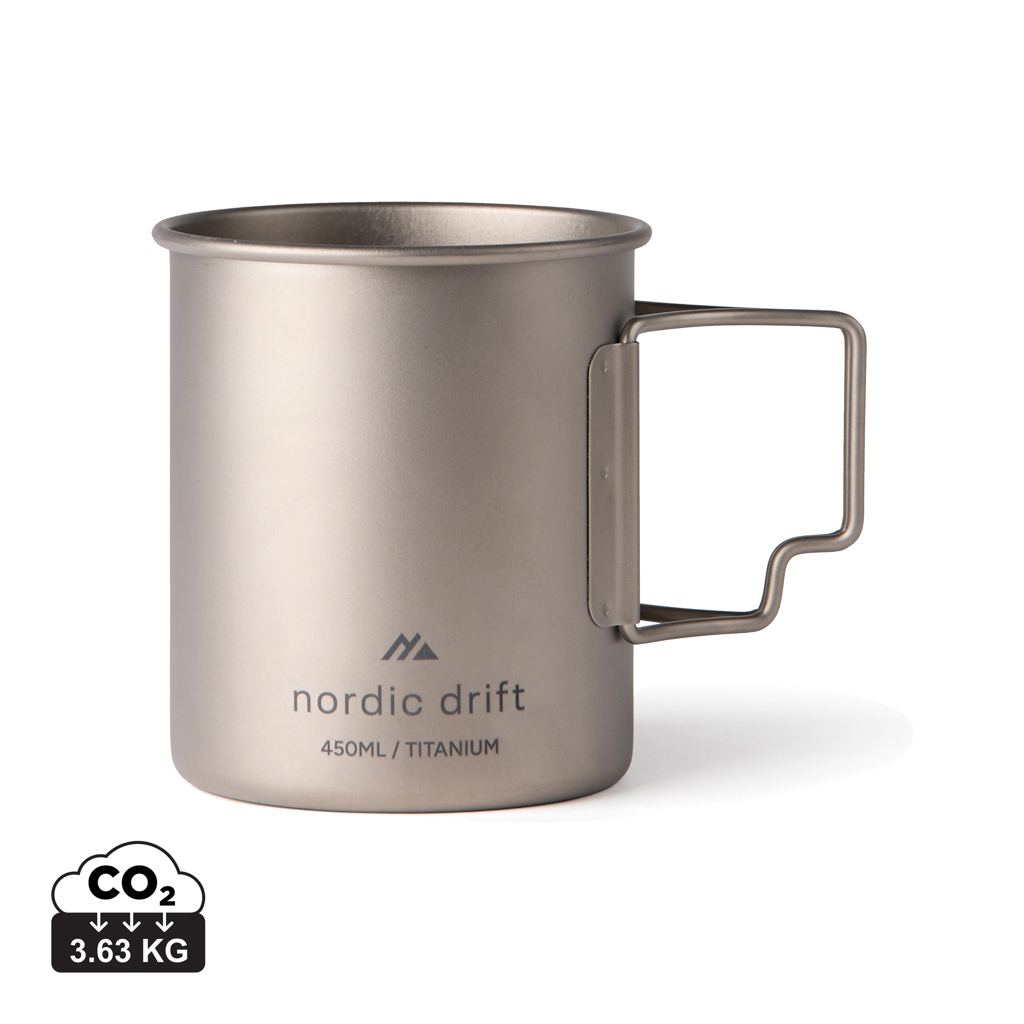 Mug randonnée personnalisable 450 ml en titane Argent