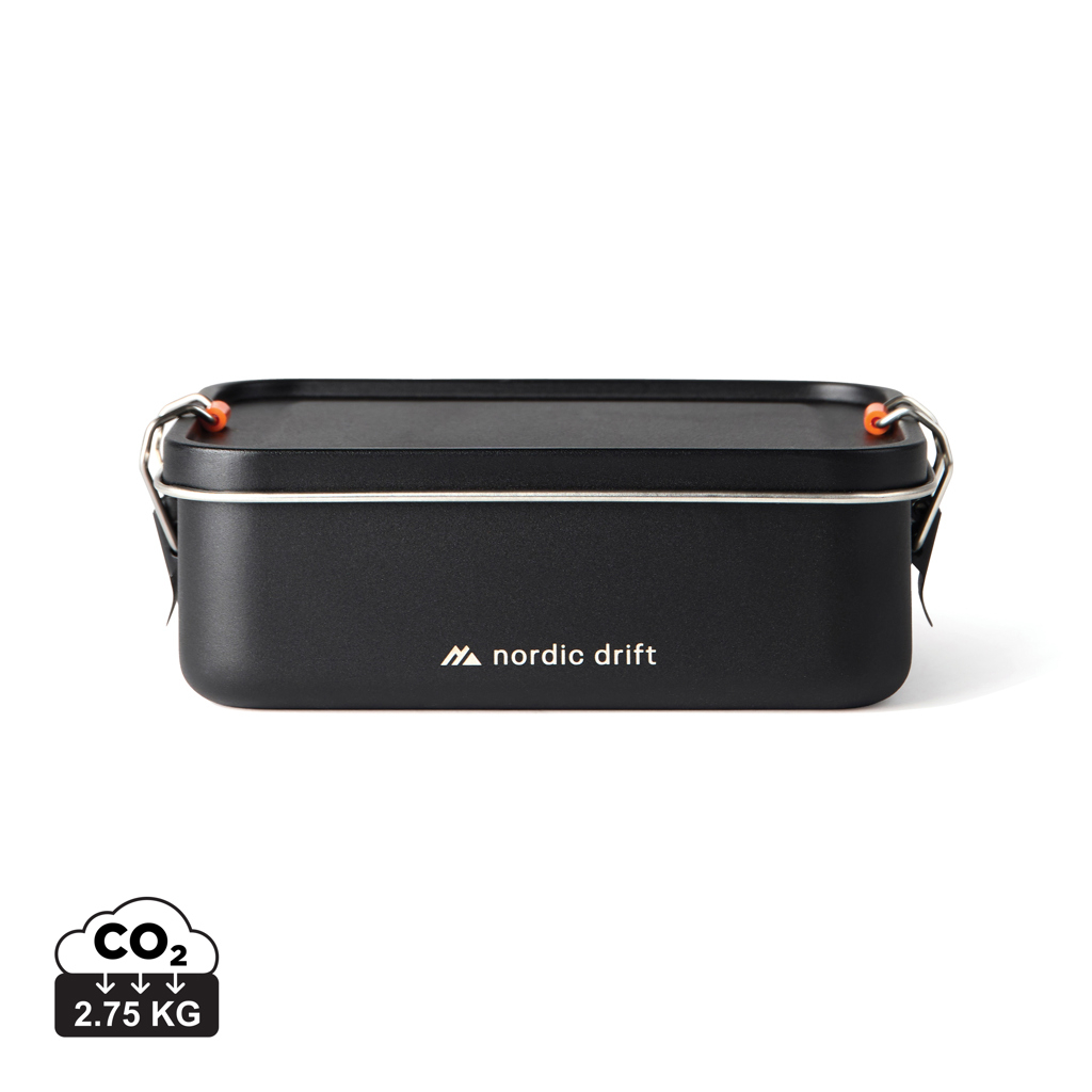 Boîte repas personnalisable 1,2 L en acier recyclé Noir