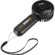 Ventilateur portable noir avec dragonne, présenté de face avec personnalisation visible sur le manche.