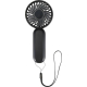 Ventilateur portable noir présenté de face, surface unie sans personnalisation visible.