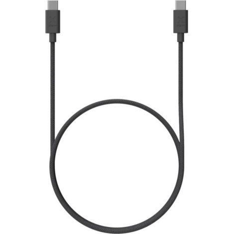 Câble USB-C présenté en vue complète enroulée, sans marquage visible.