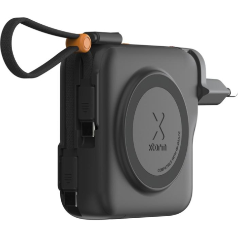 Vue de face du chargeur montrant la zone circulaire de recharge sans fil, sans personnalisation visible.