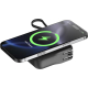 Chargeur en utilisation sans fil avec smartphone posé dessus, sans marquage visible.