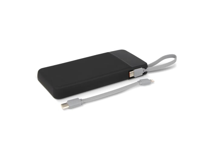 Batterie de secours publicitaire rABS 10 000 mAh Ziara Noir