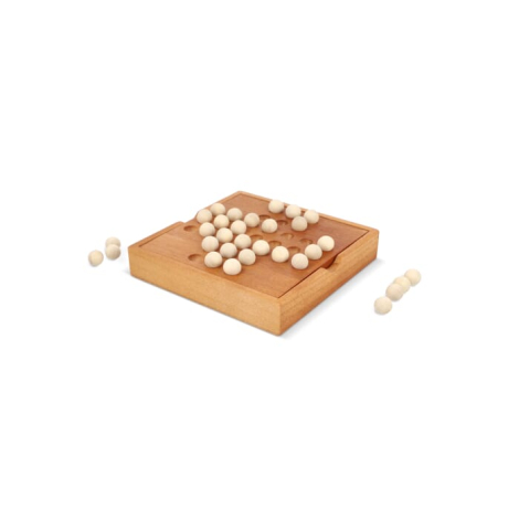 Jeu de solitaire en bois personnalisé en coffret