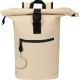 Porte-clés rond beige accroché à un sac, présenté sans marquage visible.