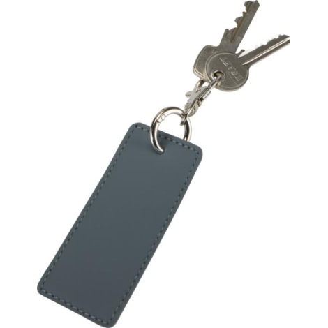 Porte-clés publicitaire rectangulaire en PU recyclé Resi Plus