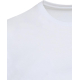 Vue rapprochée d’un t-shirt blanc montrant la partie supérieure du vêtement, présenté sans marquage visible.