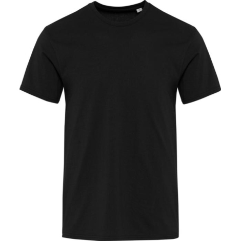 T-shirt unisexe noir à manches courtes présenté de face, sans personnalisation visible.