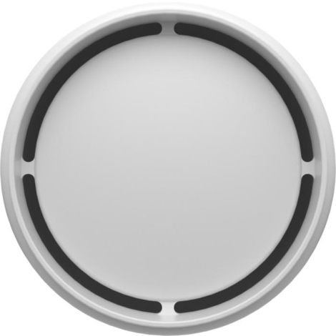 Vue supérieure du couvercle blanc avec ouvertures circulaires réparties sur le contour, sans marquage visible.