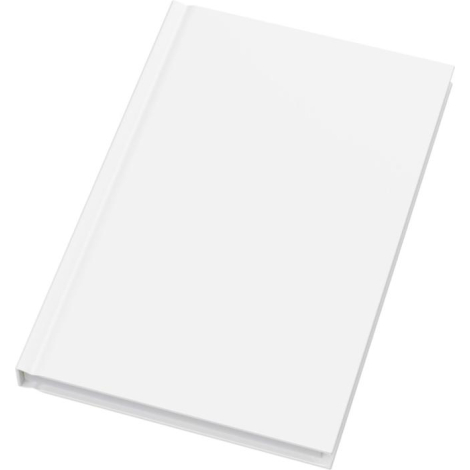 Carnet A5 à couverture rigide blanche mate, sans personnalisation apparente.