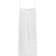 Vue latérale d’un sac en papier blanc montrant le soufflet, sans marquage visible. Vue latérale d’un sac en papier blanc montrant le soufflet, sans marquage visible.