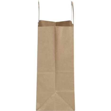 Sac en papier kraft vu de côté montrant le soufflet, sans marquage apparent.