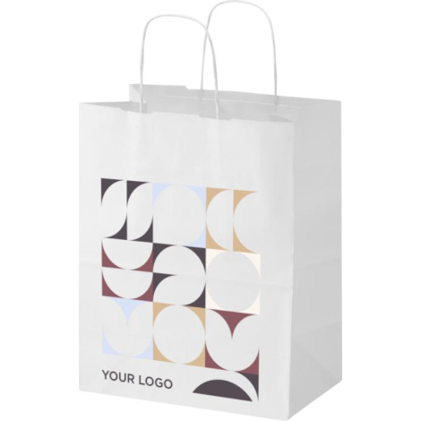 Sac cadeau publicitaire en papier kraft torsadé