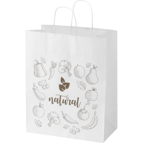 Sac kraft publicitaire à large soufflet 32 × 39 cm