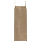 Vue latérale d’un sac en papier kraft montrant le soufflet, sans marquage visible.