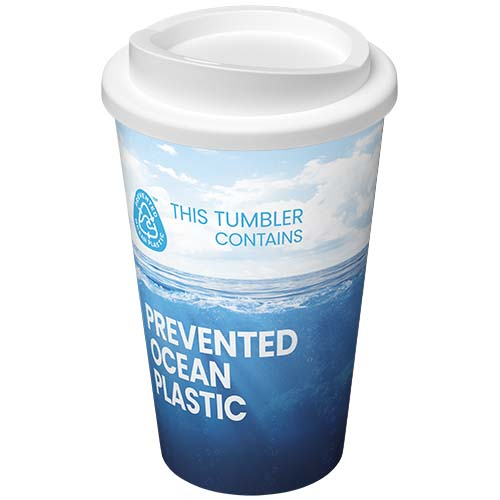 Tumbler publicitaire 350 ml à décor intégré Americano Blanc