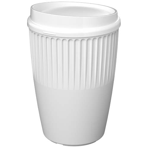 Mug promotionnel 350 ml avec relief texturé Cirrus Blanc