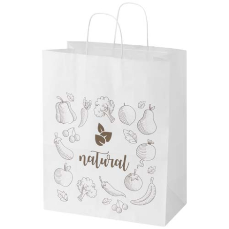 Sac kraft publicitaire à large soufflet 32 × 39 cm