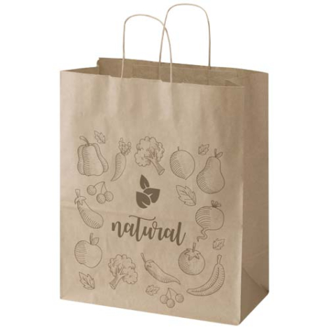 Sac kraft publicitaire à large soufflet 32 × 39 cm