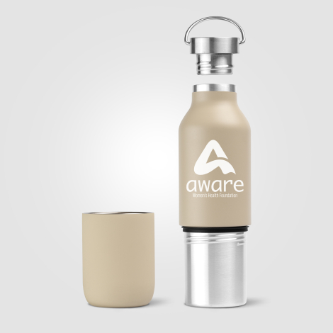 Bouteille publicitaire 2 en 1 recyclée 590 ml - Freya Duo