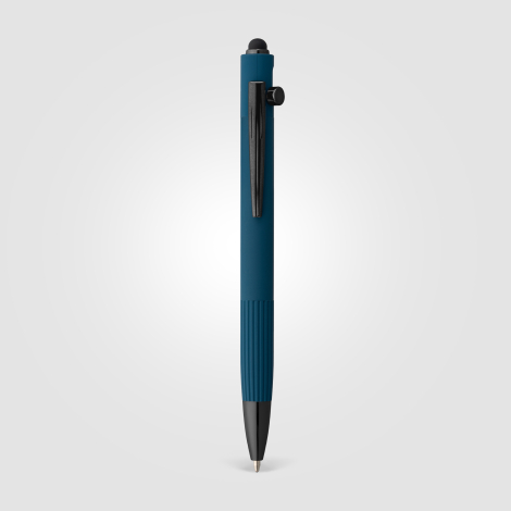 Stylo à bille stylet en aluminium recyclé finition gunmetal personnalisable Saga