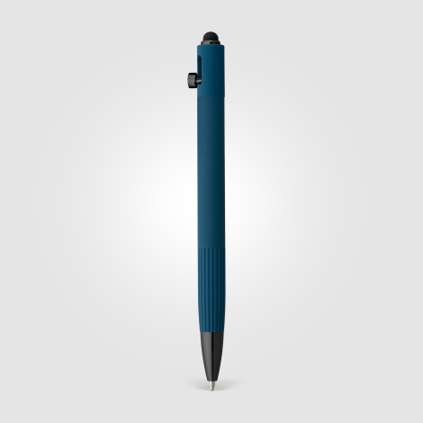 Stylo à bille stylet en aluminium recyclé finition gunmetal personnalisable Saga