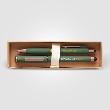 Coffret stylo en plastique recyclé finition bronze York