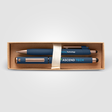 Coffret stylo en plastique recyclé finition bronze York