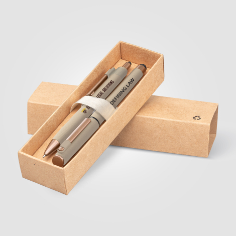 Coffret stylo en plastique recyclé finition bronze York