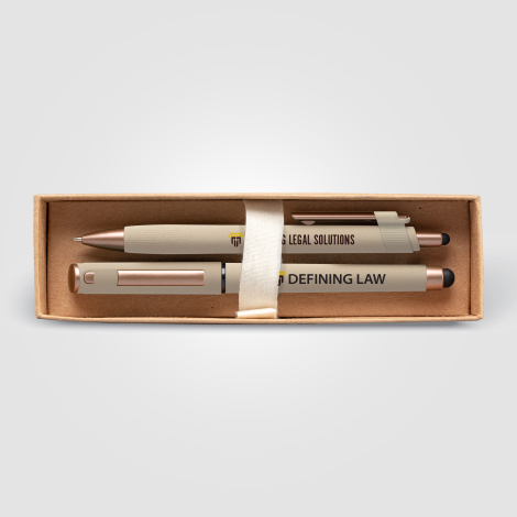 Coffret stylo en plastique recyclé finition bronze York