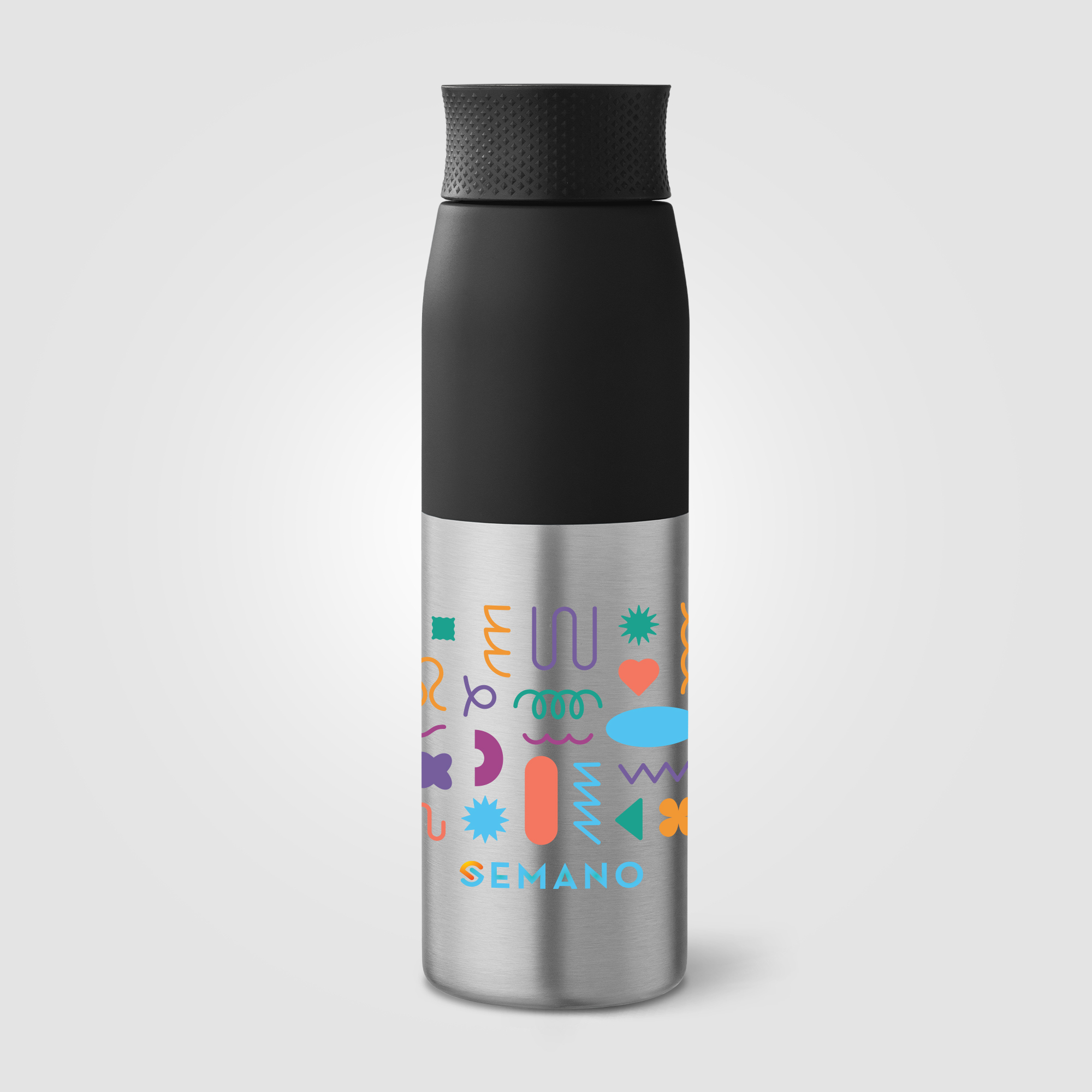 Bouteille isotherme en acier recyclé 650 ml personnalisable Borealis Noir