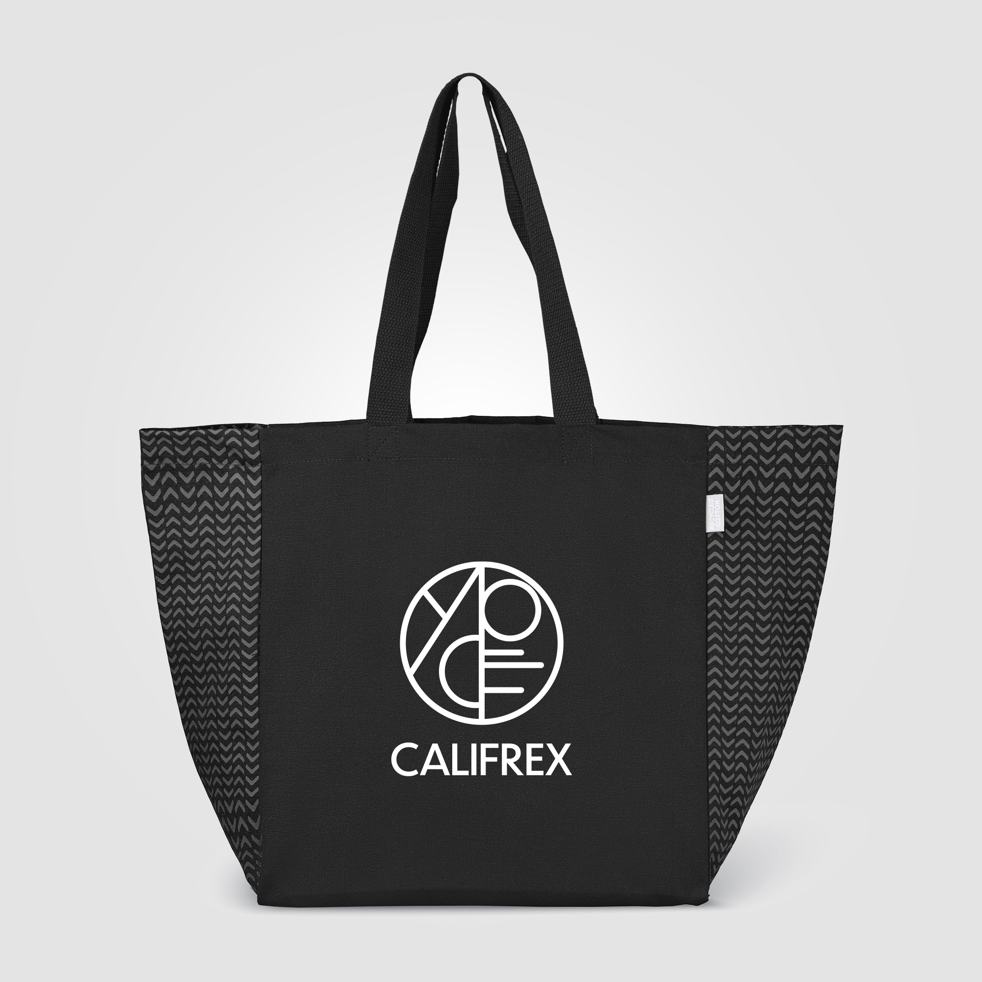 Sac cabas en coton recyclé à motif chevron personnalisable Toronto Noir