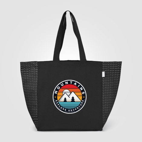 Sac cabas en coton recyclé à motif chevron personnalisable Toronto