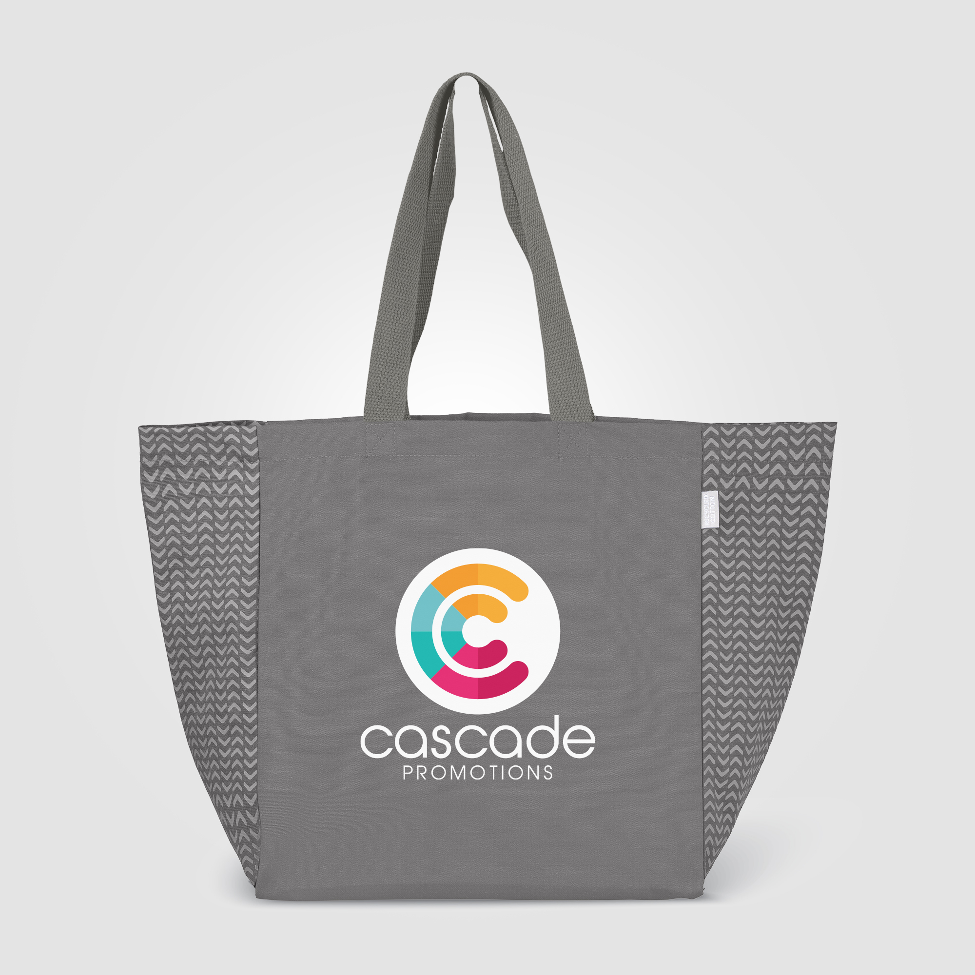 Sac cabas en coton recyclé à motif chevron personnalisable Toronto Gris
